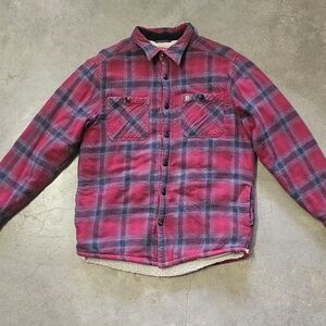 Coleman Men's Red and Gray Plaid Shirt Jacket